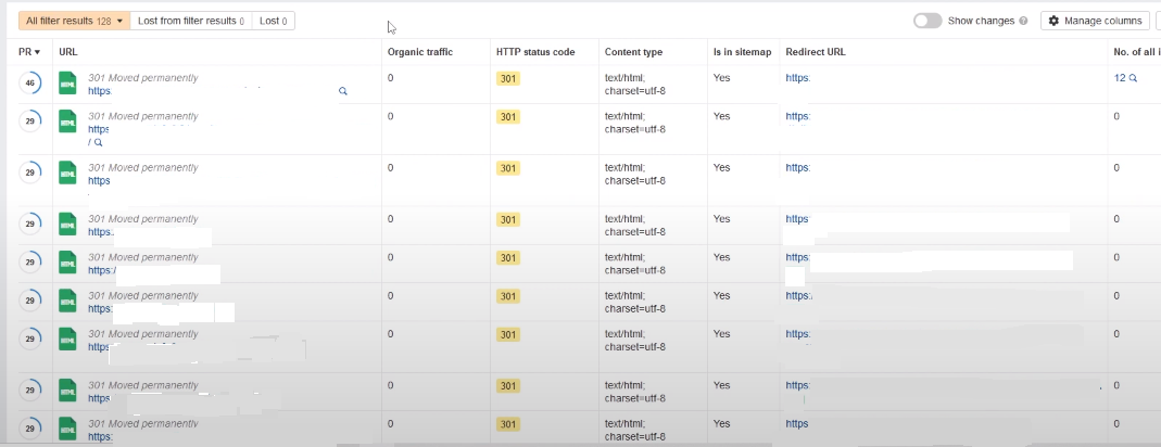 3XX Error Redirect In Sitemap